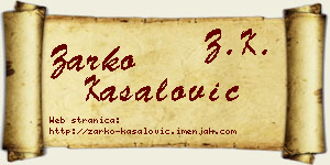 Žarko Kasalović vizit kartica
